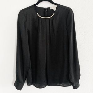 SOLD*Michael Kors • Black Gold Long Sleeve Top